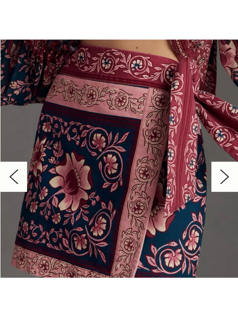FARM Rio Ainika Charm Teal Wrap Skirt NWT